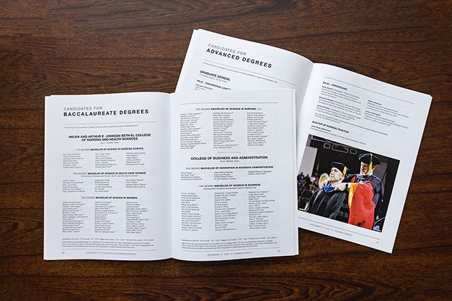 UCCS Commencement Program Inside Pages