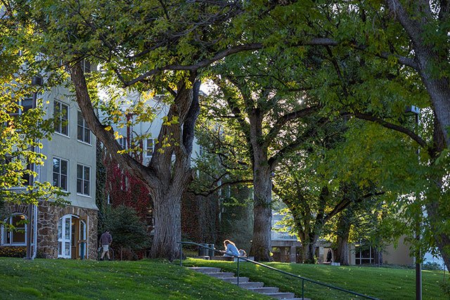 UCCS student by Main Hall