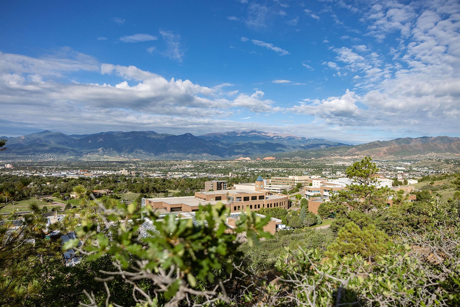 UCCS campus with Pikes Peak in the background