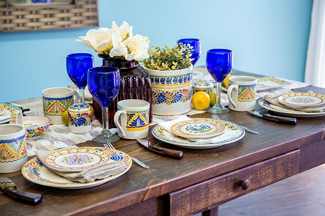 La Fuente Imports colorful table setting