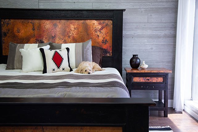 La Fuente Imports copper bedroom set