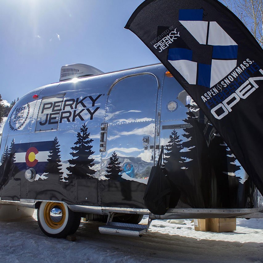 Perky Jerky Air Stream Wrap and Bumper Stickers