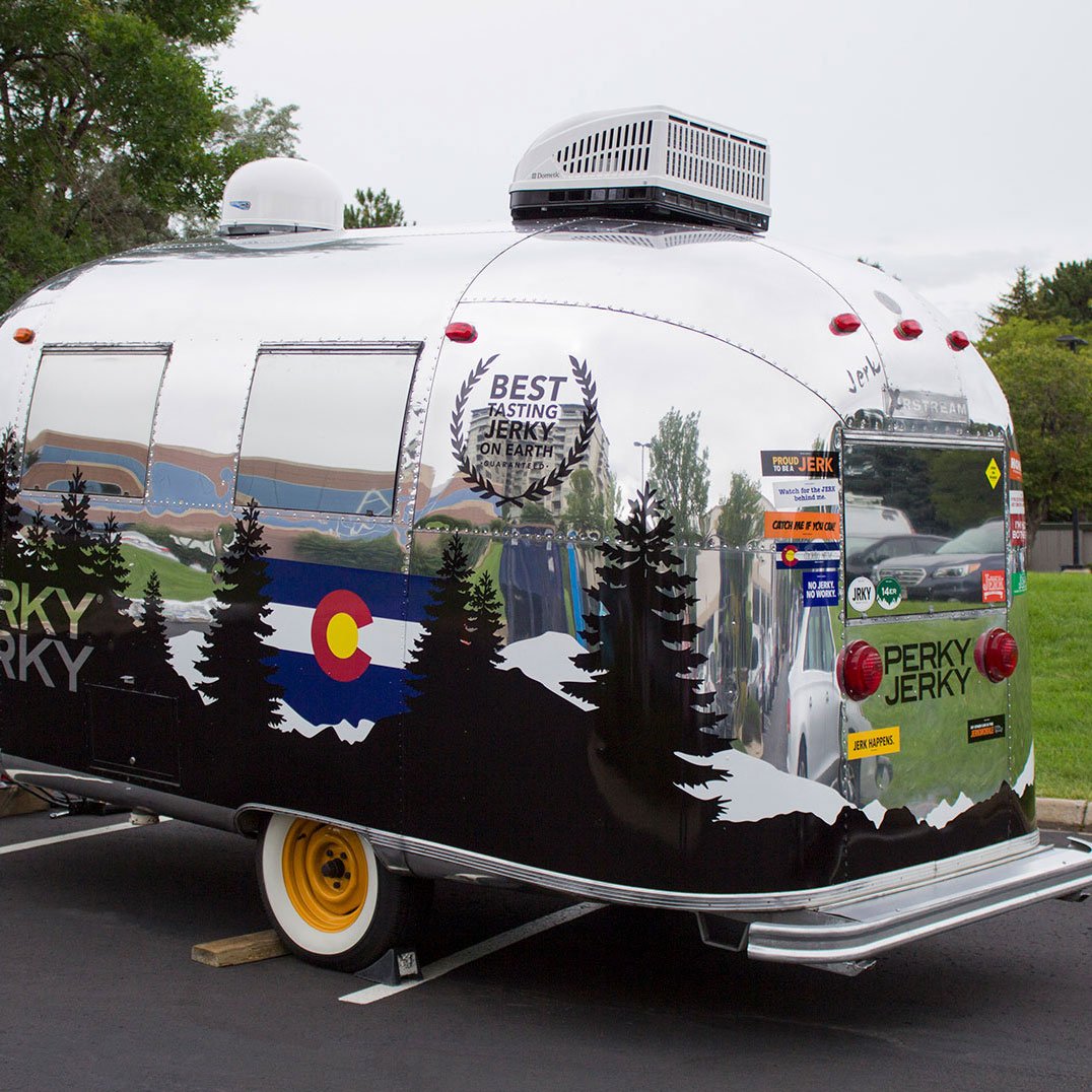 Perky Jerky Air Stream Wrap and Bumper Stickers